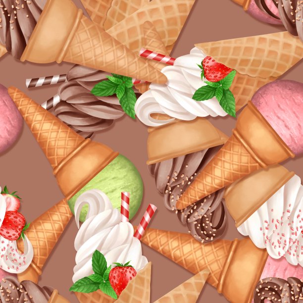 无缝图案与冰淇淋图片下载