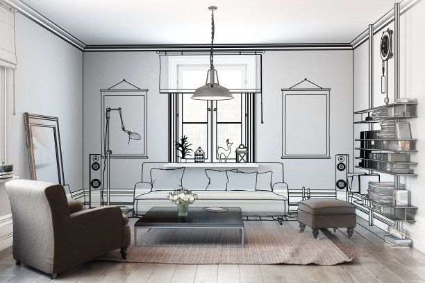 经典vs.现代(混合)- 3d插图图片下载