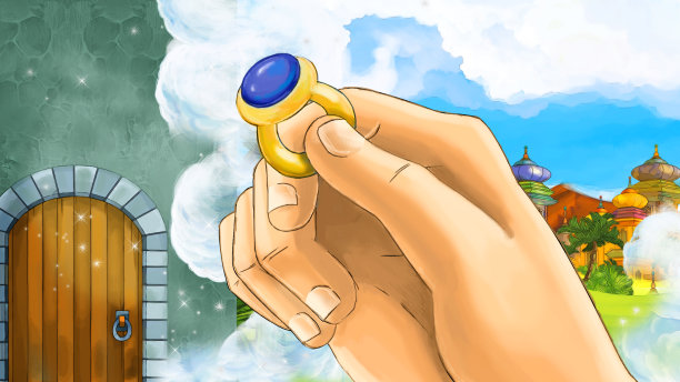 卡通场景与中世纪阿拉伯王国与近距离与戒指-远东饰品-舞台的不同用途图片下载