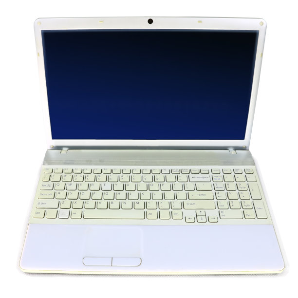 白色背景的白色笔记本电脑，孤立的图片下载