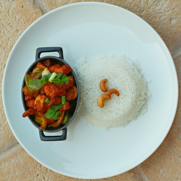 中式辣椒鸡肉饭图片下载