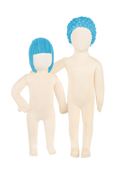 布夫妇儿童人体模型/娃娃隔离在怀特图片下载