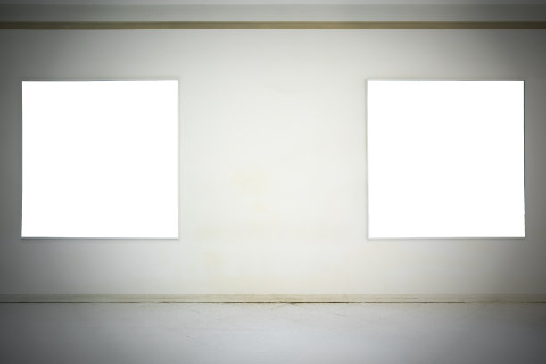 空白的白色画布在墙上，背景图片下载