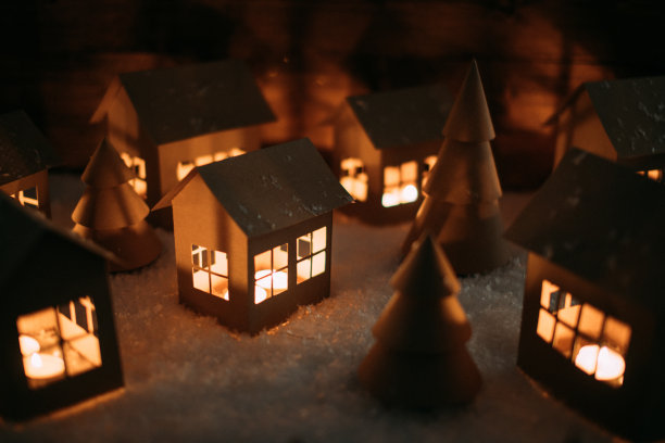 圣诞手工制作的小镇图片下载