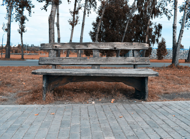 在秋季公园购物。安静的天堂，喧闹的大城市。大自然的天堂。景观设计。图片下载