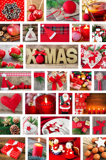 圣诞装饰拼贴图片下载