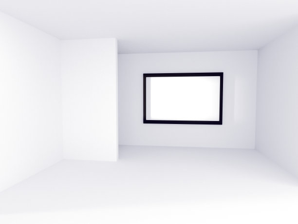 空房间，空画框，3D渲染图片下载
