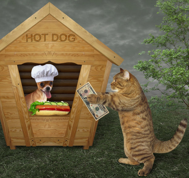 狗卖热狗图片下载