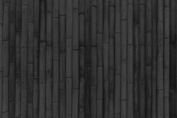 黑色木材深色背景纹理竹木墙空白设计。图片下载