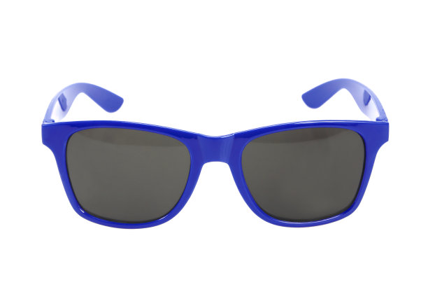 蓝色太阳镜时尚孤立在白色图片下载