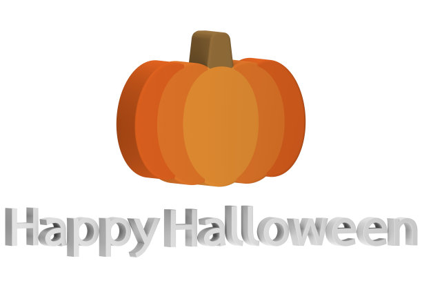 万圣节南瓜与文字隔离白色为万圣节快乐图片下载