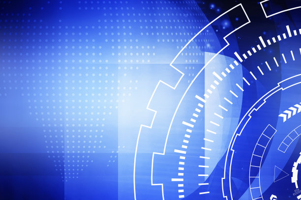 技术背景从技术图标和数字点地球仪在蓝色背景。图片下载