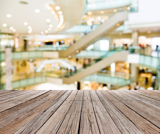 现代购物中心模糊背景散焦图片下载