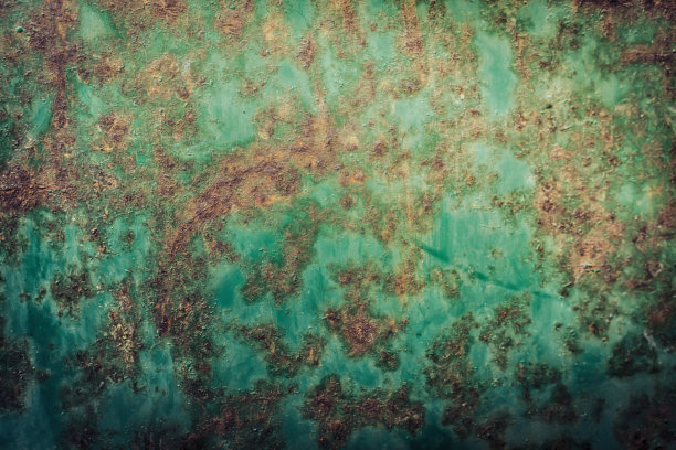 垃圾蓝和绿松石的乡村金属纹理背景图片下载