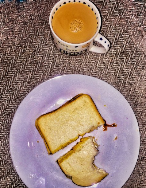 煎蛋三明治和一杯茶图片下载