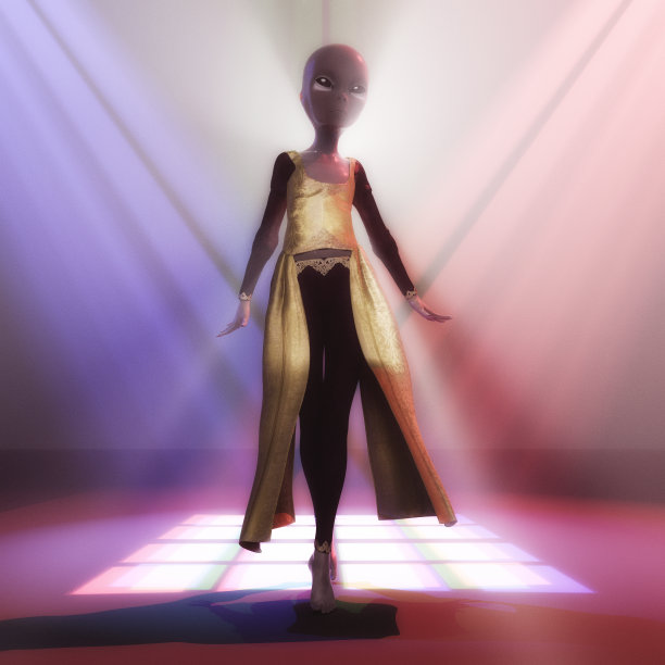 一个外星人的3D插图图片下载