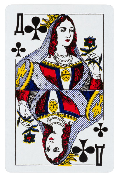 纸牌上的皇后十字孤立在白色图片下载