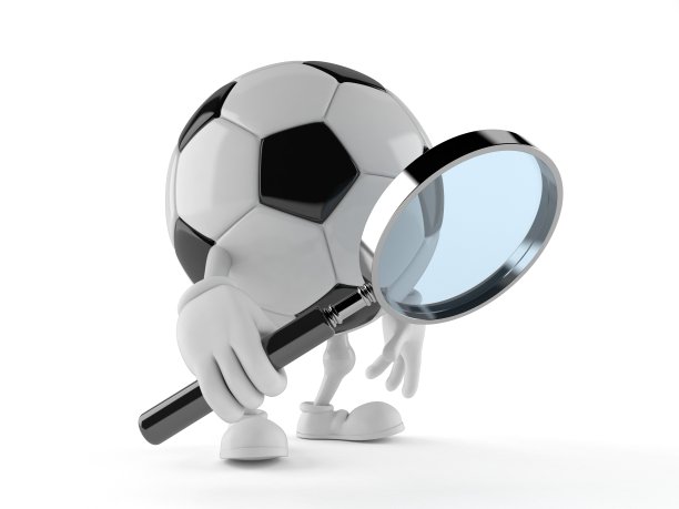 足球人物透过放大镜看图片下载