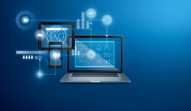 智能家居应用程序界面的笔记本电脑，数字pad和智能手机图片下载