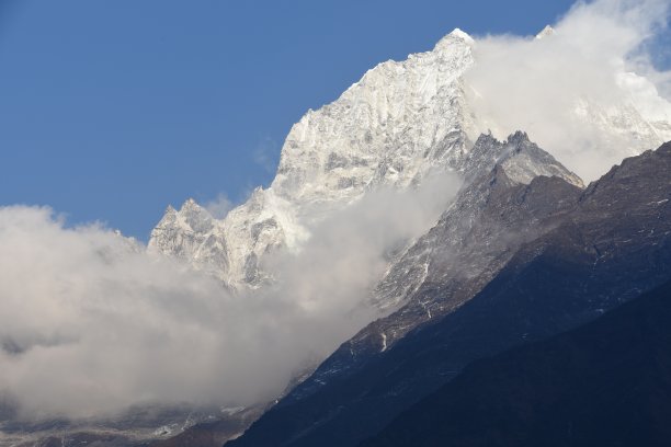 尼泊尔纳姆切巴扎拍摄的坦色库山图片下载