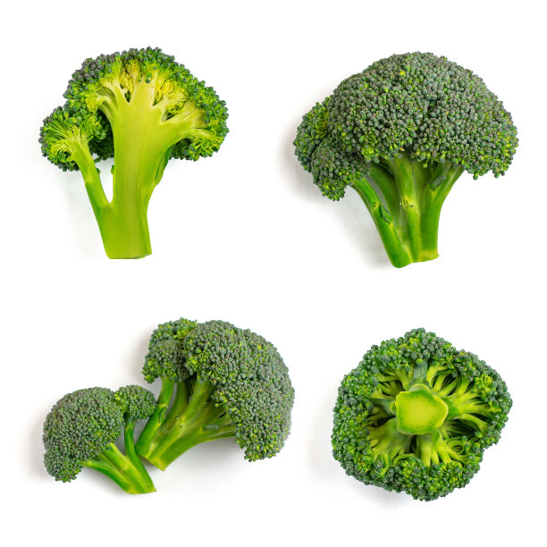 绿色花椰菜图案食品。孤立的蔬菜在白色背景。俯视图图片下载