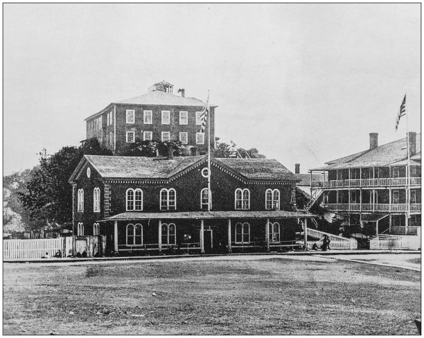 来自美国海军和陆军的古老历史照片:阿拉斯加锡特卡的古城堡图片下载