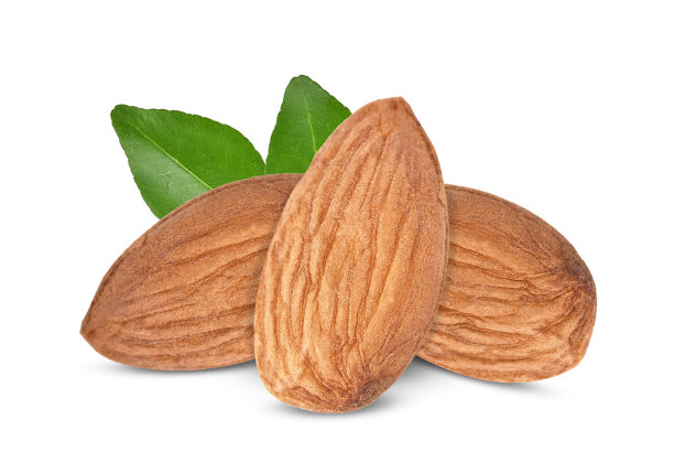 杏仁孤立在白色背景上图片下载