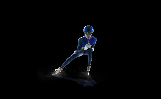 短道速滑孤立在黑色图片下载