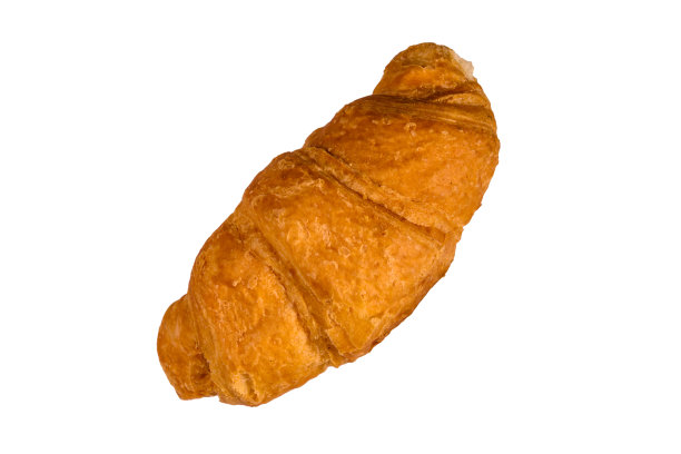 白色背景上分离的新鲜羊角面包图片下载