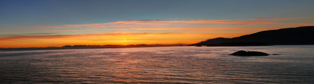 加拿大BC省西温哥华克鲁克曼公园的晚霞全景图片下载