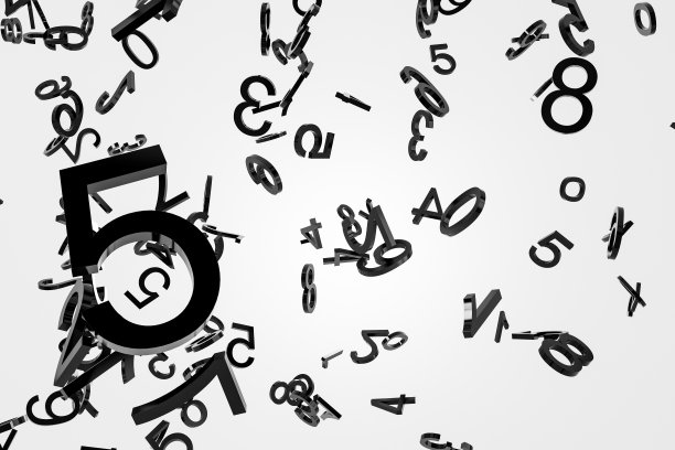 黑色数字落在白色背景上图片下载