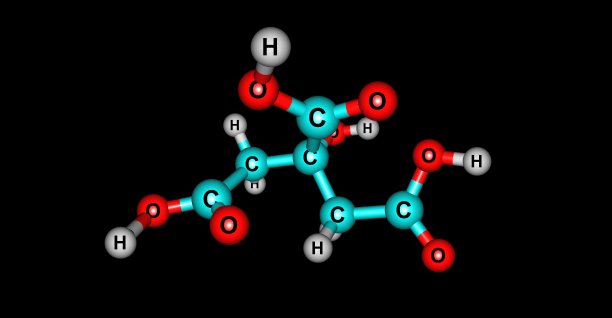黑色上分离出柠檬酸分子结构图片下载