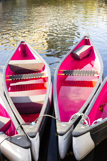 粉红色的独木舟船图片下载