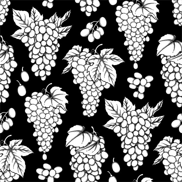 图形无缝模式的矢量葡萄串图片下载