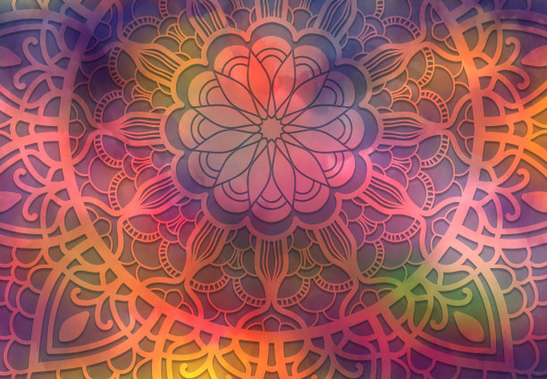 抽象曼荼罗图形背景图片下载