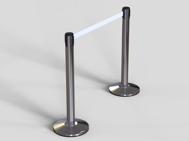 不锈钢铬杆与延伸空白带。3 d渲染插图。图片下载