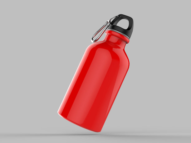 运动饮瓶水隔离在灰色背景模拟和模板设计。白色空白瓶3d渲染插图。图片下载