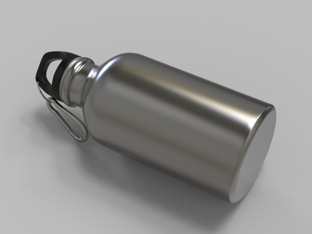 运动饮瓶水隔离在灰色背景模拟和模板设计。白色空白瓶3d渲染插图。图片下载