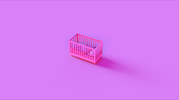 粉色婴儿床图片下载
