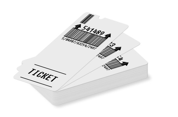 票务概念-图像上的白色背景，便于选择-条形码和代码数字完全编造图片下载