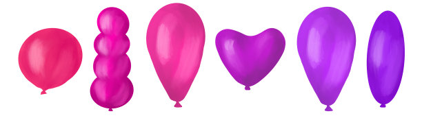 彩色气球，数字插图，不同颜色图片下载