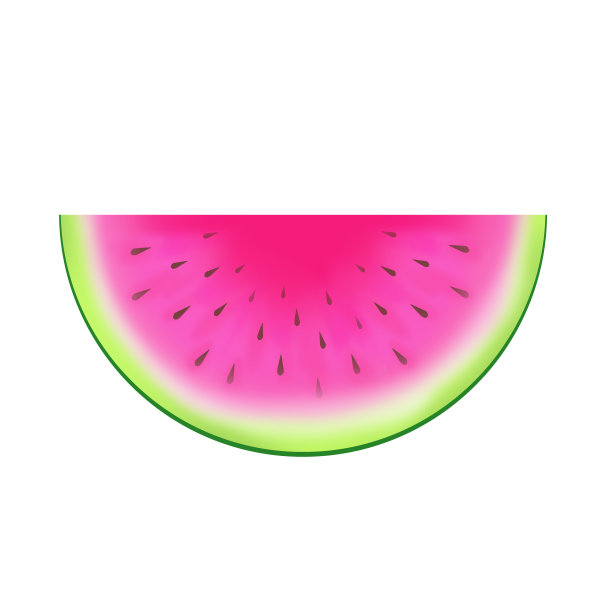 一片红色多汁的西瓜孤立在白色的背景。特写新鲜手绘异国水果图片下载