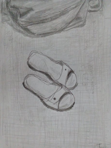 拖鞋、手绘插图图片下载