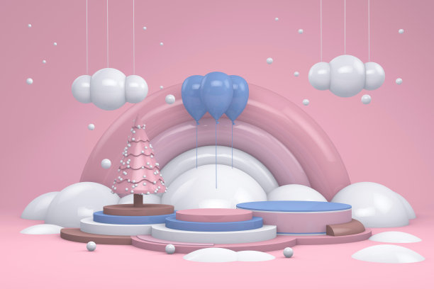 冬季概念在空旷的讲台上图片下载