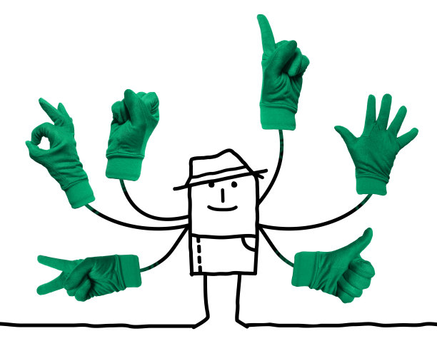 卡通园丁多绿手标志图片下载