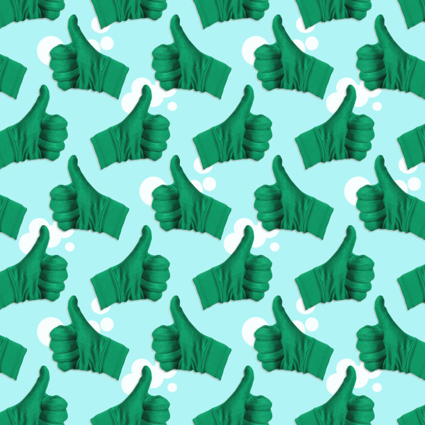 几何图案与绿色的手的标志图片下载