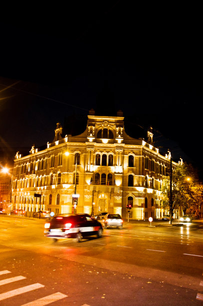 罗马尼亚蒂米什瓦拉的传统罗马尼亚/维也纳分离派建筑图片下载