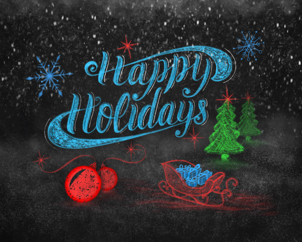 节日快乐彩色粉笔字母作文图片下载