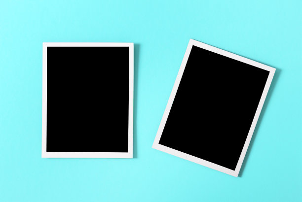 复古风格的相框蓝色背景图片下载