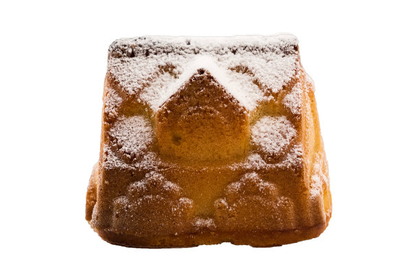 糕点作为圣诞礼物。雪下的房子。孤立在白色背景上。圣诞装饰元素。图片下载